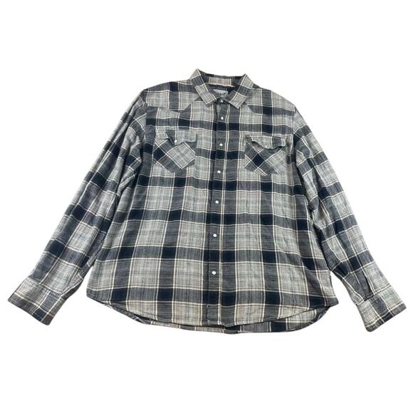 Levi's Men's XL Gray Pearl Check Western Shirt with Snap Buttons Country Cowboy - Picture 1 of 10